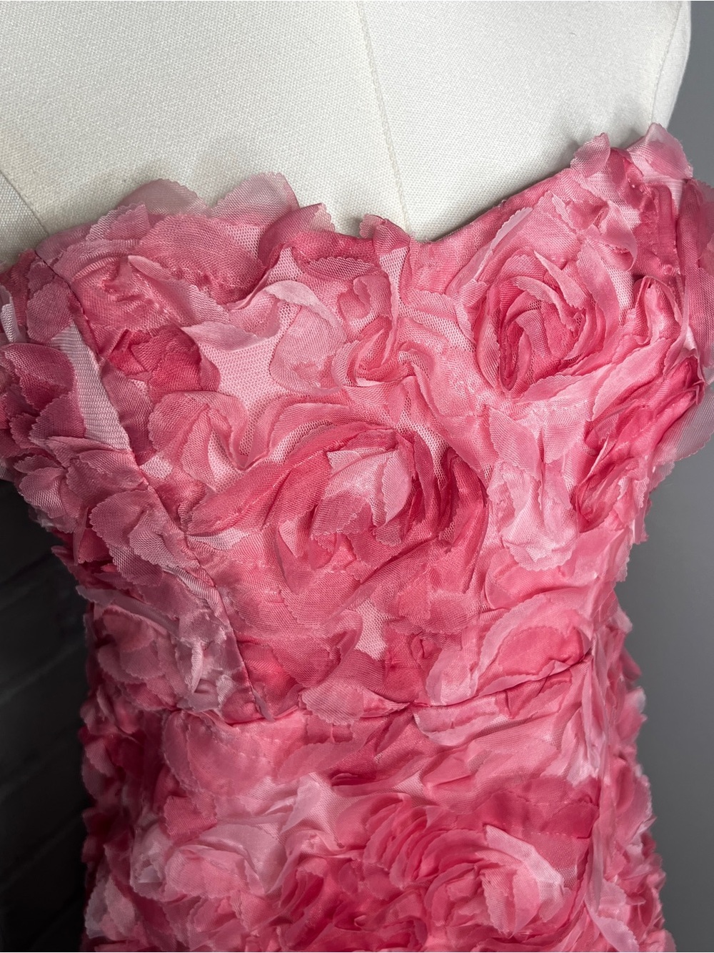Selfie Leslie Strapless Rose-Embellished Pink Mini Dress - Picture 8 of 16